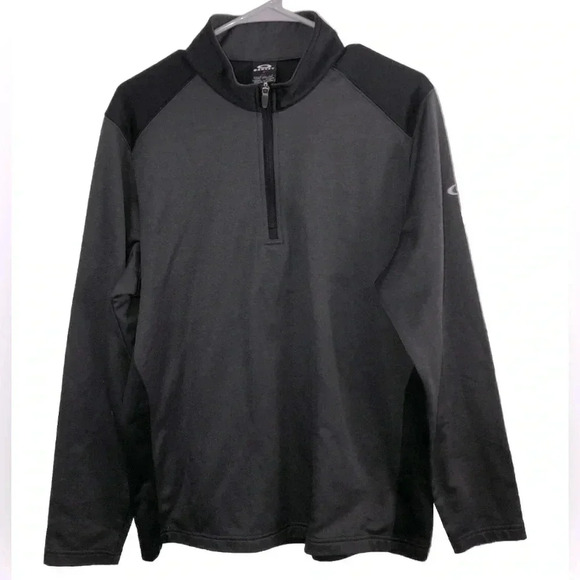 Oakley Range Pullover Fleece Blackout Light Heather Regular Fit Size Medium - Picture 1 of 7